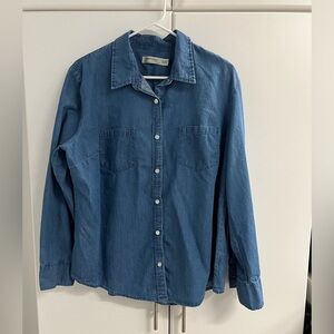 Faded Glory Women's Blue Button Down Shirt Sz XL